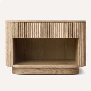 Lit en bois massif et rotin Faddish Oak, durabilité longue durée, lit moderne avec taille king-size - Product Image 3