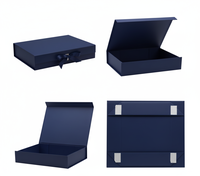 Boîte cadeau magnétique pliable Jiahui noire avec finition mate premium, revêtement UV, doublure en éponge et fermeture magnétique cachée