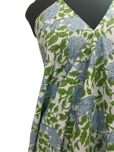 Vestido Casual de Verano para Mujer, Estilo Boho Chic, Estampado de Hojas Verdes, Algodón, Estampado HD, Estilo Indio Occidental, Largo hasta el Suelo, Silueta Holgada - Product Image 3