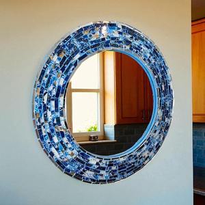 Marco de Espejo de Pared de Mosaico Elegante Hecho a Mano para Dormitorio, Sala de Estar y Comedor, Espejo Decorativo de Pared para Sala de Estar - Product Image 2