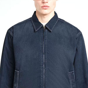 Veste en jean pour hommes Fournisseur OEM d'usine Logo personnalisé Vente en gros Mode décontractée tendance Streetwear Vestes en jean pour hommes - Product Image 5