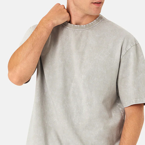 T-shirt surdimensionné lavé à l'acide 100% coton de qualité supérieure pour hommes Streetwear lourd T-shirts pour hommes - Product Image 4
