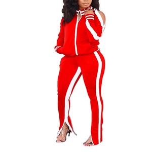 Sudaderas con capucha cortas con pantalón de moda 100% Material de algodón Chándal recortado transpirable Color marrón para damas - Product Image 6