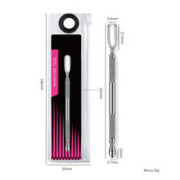 KANEKA ENTERPRISES Repousse-cuticules et nettoyeur d'ongles double extrémité en acier inoxydable, style russe, réutilisable, pour peaux mortes