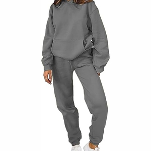2025 qualité supérieure femmes poids lourd imprimé à capuche survêtement ensemble solide hiver vêtements pantalon grande taille caractéristiques nouveauté - Product Image 4