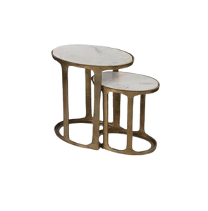 Marco de oro hecho a medida, muebles de nuevo diseño, muebles metálicos superiores, mesa de anidación de lujo para sala de estar, decoración del hogar - Product Image 4