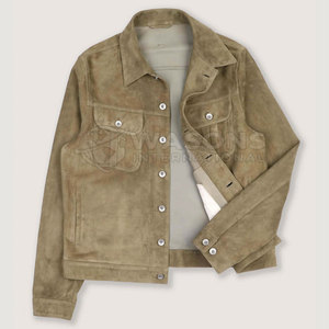 เสื้อแจ็คเก็ตทรัคเกอร์ผ้าฝ้ายนุ่มสบายสำหรับผู้ชาย สไตล์สตรีทแวร์ เหมาะสำหรับใส่ในชีวิตประจำวัน - Product Image 2