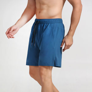 2025 pantalones cortos de malla de tira negra más vendidos para hombre, secado rápido, transpirable, diseño de logotipo personalizado, teñido liso - Product Image 2