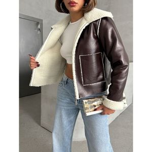 Chaquetas de Cuero Laminado con Cierre para Mujer, Producto al por Mayor - Product Image 2