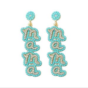 Elección trabajo hecho a mano con cuentas ORO MOM bordado pendientes elegante lujo hermoso Premium y elegante diseñador joyería para niña - Product Image 2