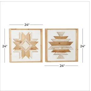 Arte de pared de estilo moderno hecho a medida OEM artesanía de madera colgante de lujo para venta de exportadores de hogar/Oficina - Product Image 1