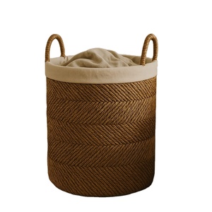 Cestas de almacenamiento de ratán duraderas tejidas a mano con asas organizador redondo para ropa, zapatos y Decoración elegante para el hogar - Product Image 2
