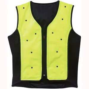 Customized logo 100% Polyester security guard high visibility reflective vest front zipper cheap safety vest