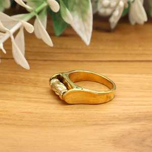 Hermosa Bohemia manos rezando anillo de racimo de latón Tribal bambú declaración regalo para mujeres - Product Image 3