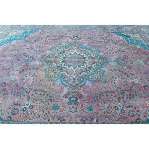 Alfombra Turca Vintage de Lana Azul, 9.7x12.4 pies (295x379 cm) - Product Image 5