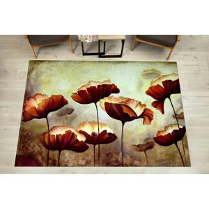 Tapis en chenille fleuri : Peinture abstraite de coquelicot, tapis antidérapant, tapis doux non tissé - Product Image 5