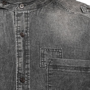 เสื้อผู้ชายกางเกงยีนส์คอปกผ้าฝ้ายสีพื้นเสื้อยีนส์ลำลองผ้าเดนิมสำหรับผู้ชายผู้จัดจำหน่ายแบบมืออาชีพ - Product Image 5