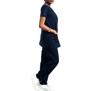 Precio bajo Médico Scrubs Mujeres Uniforme médico de alta calidad Manga corta Scrubs para mujeres Color único Mujeres Scrub - Product Image 4