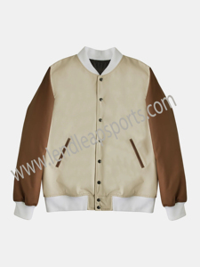 Vente en gros Vestes manches en cuir brodées Veste Letterman Varisty en laine Vestes d'hiver pour hommes pas cher - Product Image 3