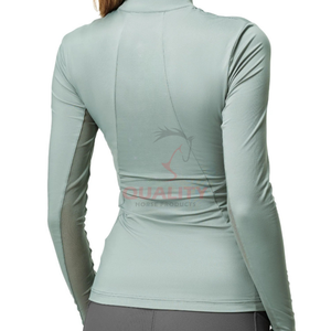 เสื้อขี่ม้าผู้หญิงผ้ายืดระบายอากาศได้ดีเสื้อนักขี่ม้าน้ำหนักเบาเข้ารูปเสื้อซับเหงื่อสวมใส่สบายมีสไตล์ - Product Image 6