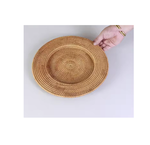 Napperon en rotin assiette de chargeur Unique napperon en rotin naturel Vaisselle de restaurant et occasions spéciales Prix le plus bas - Product Image 6