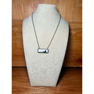 Collar de Plata de Ley y Búfalo Blanco de Johnny Dixon con Engaste de Bisel, Regalo - Product Image 3
