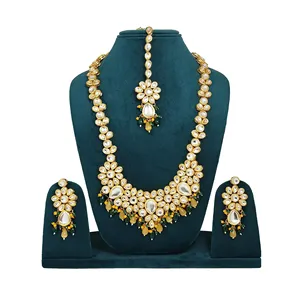 Juego de Collar de Novia Rani Haar Chapado en Oro de 18K, Joyería Fina con Circonita para Mujeres y Niñas, para Bodas y Fiestas - Product Image 1