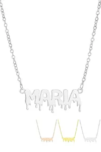Collar personalizado de Plata de Ley 925 estilo carta de goteo de Halloween 40 + 5 cm - Product Image 1