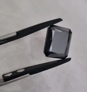 Pendentif en diamant Moissanite en forme d'émeraude noire 22.70ct 15.50*18mm excellente coupe 20mm laboratoire créé 8 mm bijoux personnalisés - Product Image 3