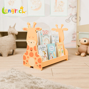 Estantería para niños con forma de jirafa de dibujos animados, estante de almacenamiento de madera para libros ilustrados para niños en el hogar y el jardín de infantes - Product Image 4