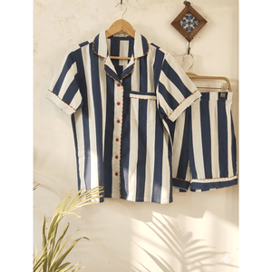 Conjunto de Dos Piezas con Rayas Náuticas para Mujer, Traje Combinado de Verano, Talla XS - Product Image 3