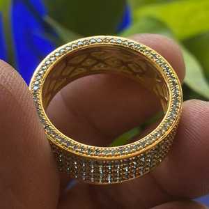 Bague en diamant glacé HIP Hop en plaqué or jaune 18 carats pour bague homme bijoux à prix raisonnable bague en diamant à quatre rangées - Product Image 2