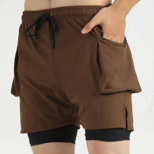 กางเกงขาสั้นจ็อกเกอร์ผ้าฝ้ายแท้ 100% สำหรับผู้ชาย เหมาะสำหรับออกกำลังกาย ฟิตเนส เทรนนิ่ง น้ำหนักเบา มีโลโก้ด้านหน้า - Product Image 1