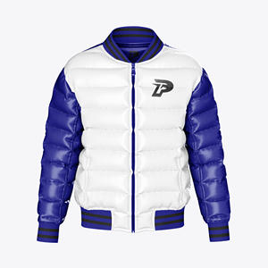 Chaqueta acolchada de gran tamaño con cremallera sólida de alta calidad, chaquetas impermeables acolchadas personalizadas cálidas para invierno - Product Image 3