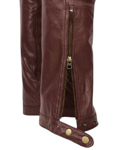 Pantalones de cuero genuino con patrón recto a la moda de invierno para hombre, pantalones ajustados de alta calidad de cuero de grano superior 100% - Product Image 5