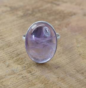 Handmade 925 Sterling Silver Eternity Vermeil <b>Ring</b> Unique Classic Design Natural <b>Amethyst</b> Gemstone Bezel Setting Inlay Rhodium - Product Image 1
