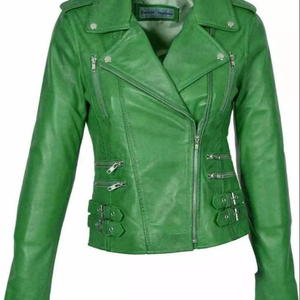 แจ็กเก็ตหนังสำหรับผู้หญิงใน2024เสื้อแจ็กเก็ตหนังสำหรับฤดูหนาวปกตั้งพิมพ์โลโก้ OEM - Product Image 1