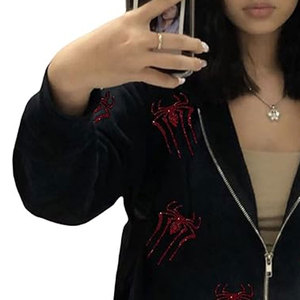 Sweat à capuche strass personnalisé direct d'usine pour les femmes Streetwear pull surdimensionné Logo personnalisé - Product Image 6