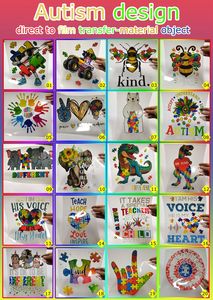 T-shirt de soutien à la sensibilisation à l'autisme avec impression par transfert thermique DTF <span class=keywords><strong>en</strong></span> gros - Product Image 5