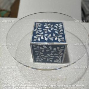 Plateau à gâteau en acrylique personnalisable de qualité supérieure avec incrustation de nacre, présentoir de desserts luxueux pour les festivals, les fêtes, les événements arabes - Product Image 5