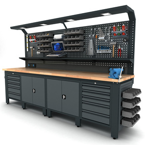 Établi en métal industriel robuste de qualité supérieure du fabricant turc Proline Plus + Combo 3101 Roulement de construction en acier de qualité supérieure - Product Image 2