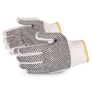 100% Organic Cotton Dotted <b>White</b> Hand <b>Gloves</b> Outstanding Moisture Absorption & Release Breathable with Natural UV Protection - Product Image 1