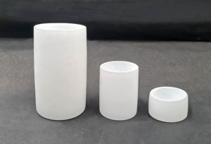 Support de bougie Votive en pierre naturelle, pot d'albâtre blanc avec insertion en verre borosilicate, forme personnalisée, taille ronde, cire réutilisable - Product Image 5