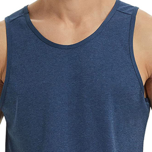 2022 couleur unie Gym débardeur pour hommes 100% coton sur mesure par Fitness perceuses Offre Spéciale respirant tricoté Style décontracté - Product Image 4