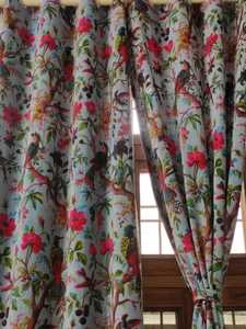 Vente en gros Tissu d'ameublement en velours imprimé oiseau indien de haute qualité Rideau et abat-jour Tissu imprimé oiseau Revêtement de fenêtre - Product Image 5