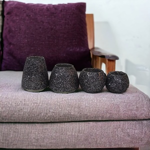 Hand-Crafted Black Mosaic Glass Vessels Unique Luxury Customized <b>Candle</b> <b>Lantern</b> Jars Home <b>Garden</b> Customized Votive Lid Wedding - Product Image 4