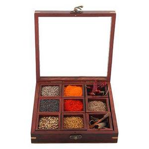 Fabricant Boîte à épices en bois cloisonné Couleur marron - Product Image 4