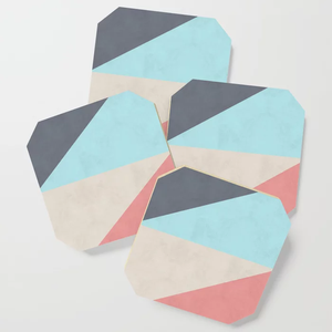 American Style Natural Real Wedding Favor Acacia <b>Wooden</b> with Enamel Printed Square Cup Beer Coasters - Product Image 2