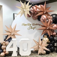 Ballon en feuille métallique 4D Starburst de 26 pouces, ballon étoile à pointes pour la décoration de fête d'anniversaire ou de mariage