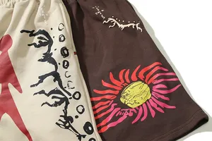 Custom Streetwear Vintage Sun fade Cotton <b>Short</b> <b>Men</b> Distressed <b>Patch</b> Embroidery With Drawstring Acid Wash <b>Shorts</b> for <b>Men</b> - Product Image 4